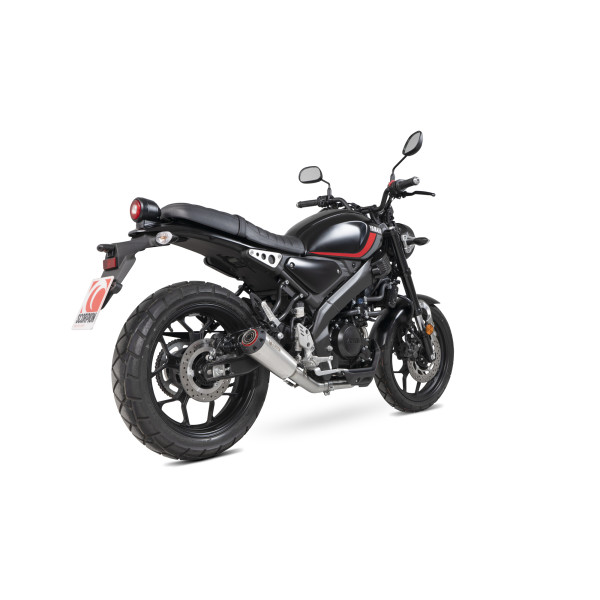Scorpion Exhaust Yamaha XSR-125 2021 - 2023 Red Power Full System Brushed Stainless Steel Sleeve